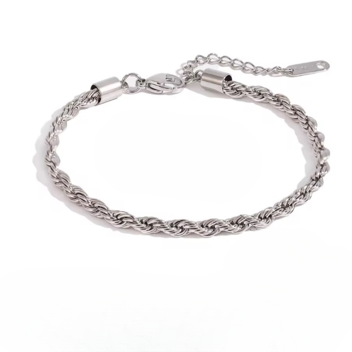 Reagan Silver Rope Bracelet