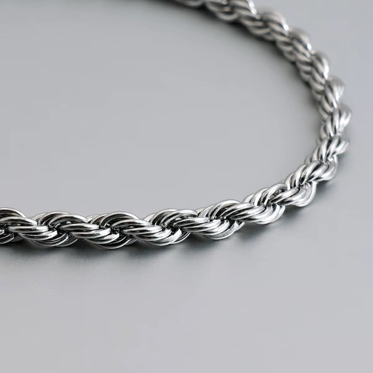 Reagan Silver Rope Bracelet