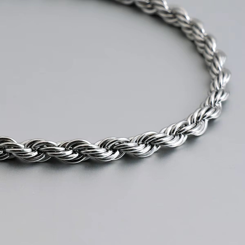 Reagan Silver Rope Bracelet